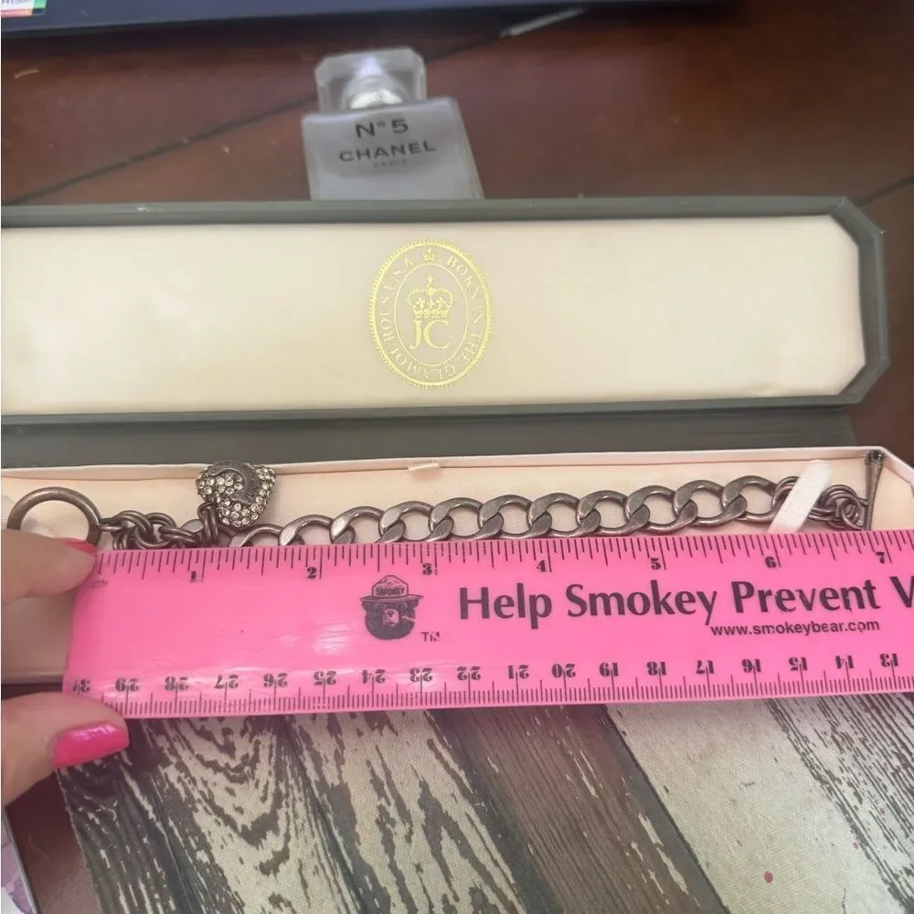 NEW VTG Y2K Antique Bronze Juicy Couture J Link Bracelet